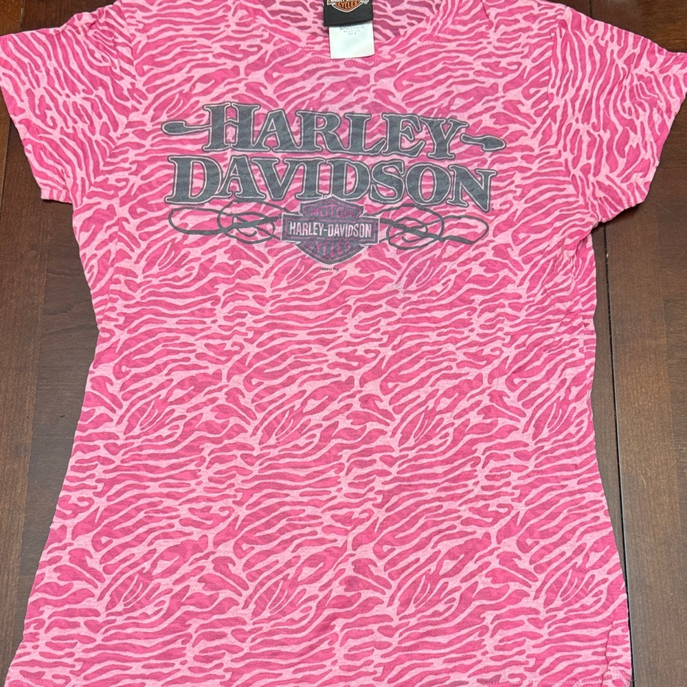 Harley-Davidson Woman’s Zebra Print Pink Tee